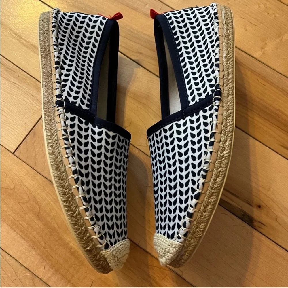 Sea Star Beachwear Navy White Patterned Mariner Beachcomber Espadrille size 8
